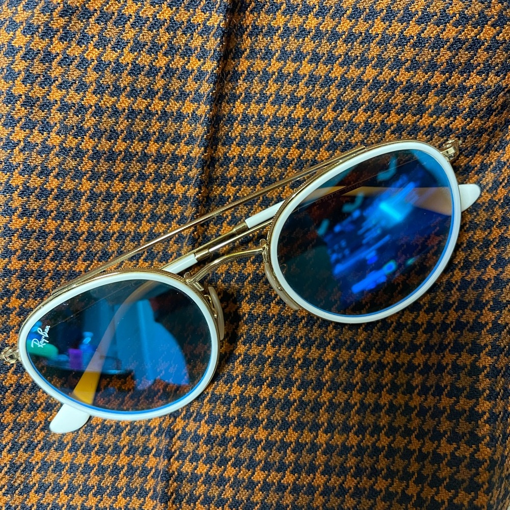 Blue Ray-ban round double bridge sunglasses